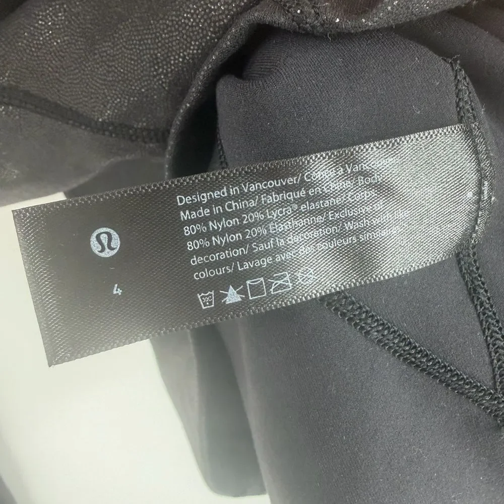 Lululemon women’s align long sleeve cropped black shine performance top size 4